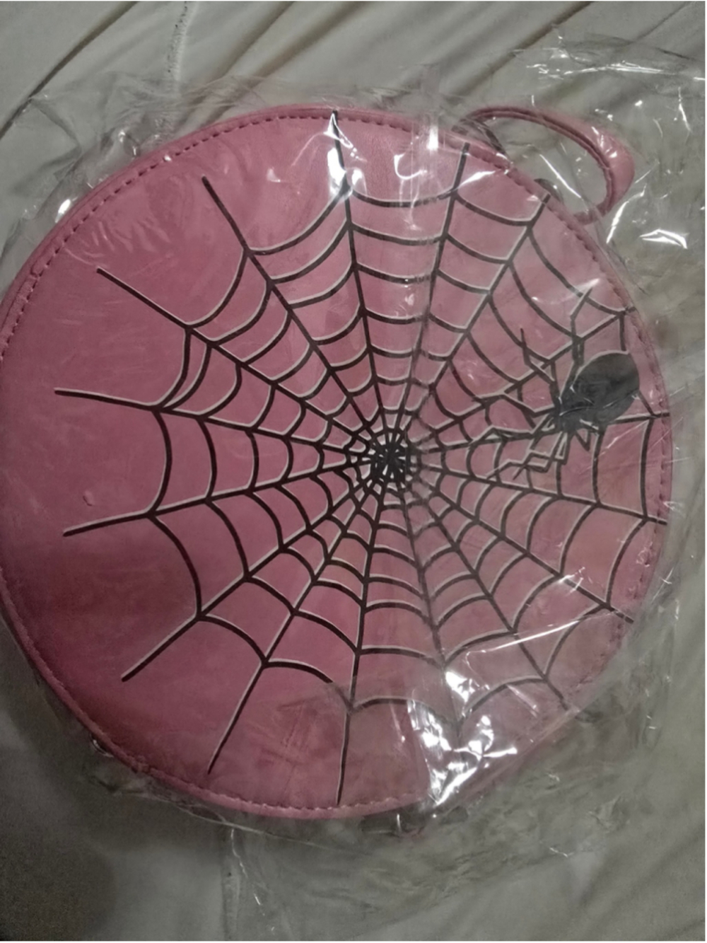 Oblong Box Shop Round Spiderweb Purse NWOT